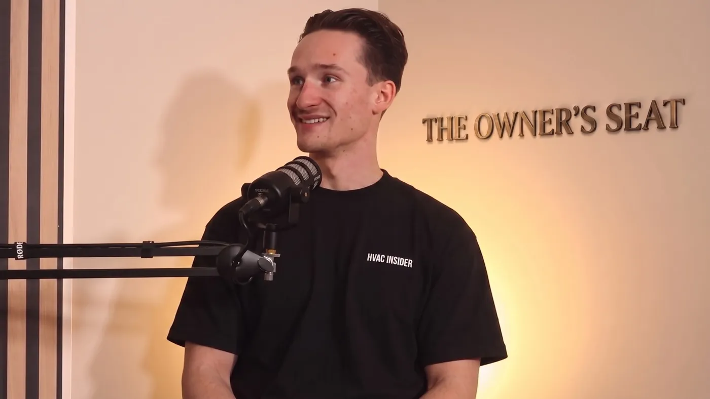 Max Treble recording an episode of The Owner's Seat